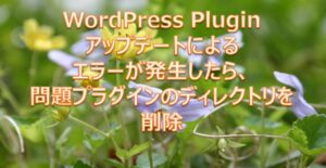 WordPress Pluginアップデートによるエラーが発生したら、問題プラグインのディレクトリを削除 WordPress Pluginアップデートによるエラーが発生したら、問題プラグインのディレクトリを削除